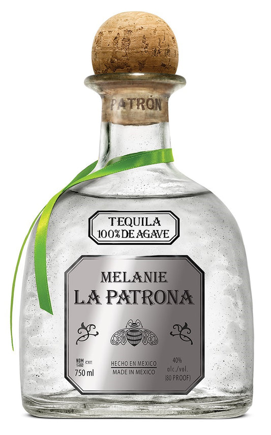PATRON TEQUILA SILVER WITH A PERSONALIZED LABEL 750ML LIQ