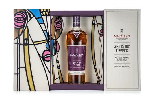 MACALLAN X CHARLES RENNIE MACKINTOSH SCOTCH SINGLE MALT LIMITED ART IS THE FLOWER EDITION 700ML LIQ