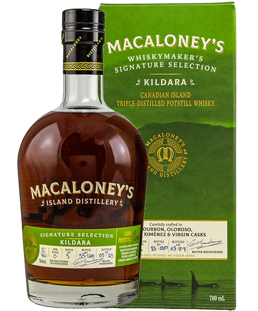 MACALONEYS KILDARA WHISKEY SINGLE MALT TRIPLE DISTILLED CANADA 750ML LIQ