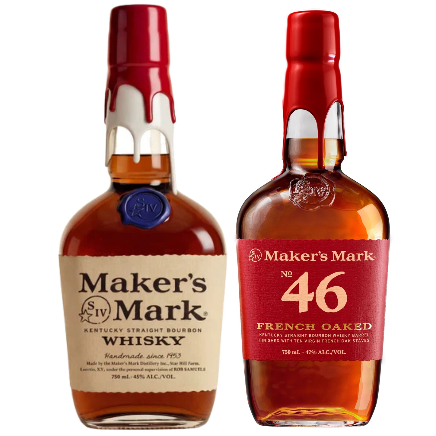 Makers Mark Bourbon Limited 250th Anniversary Bottle + Makers Mark 46 Bourbon 750ML