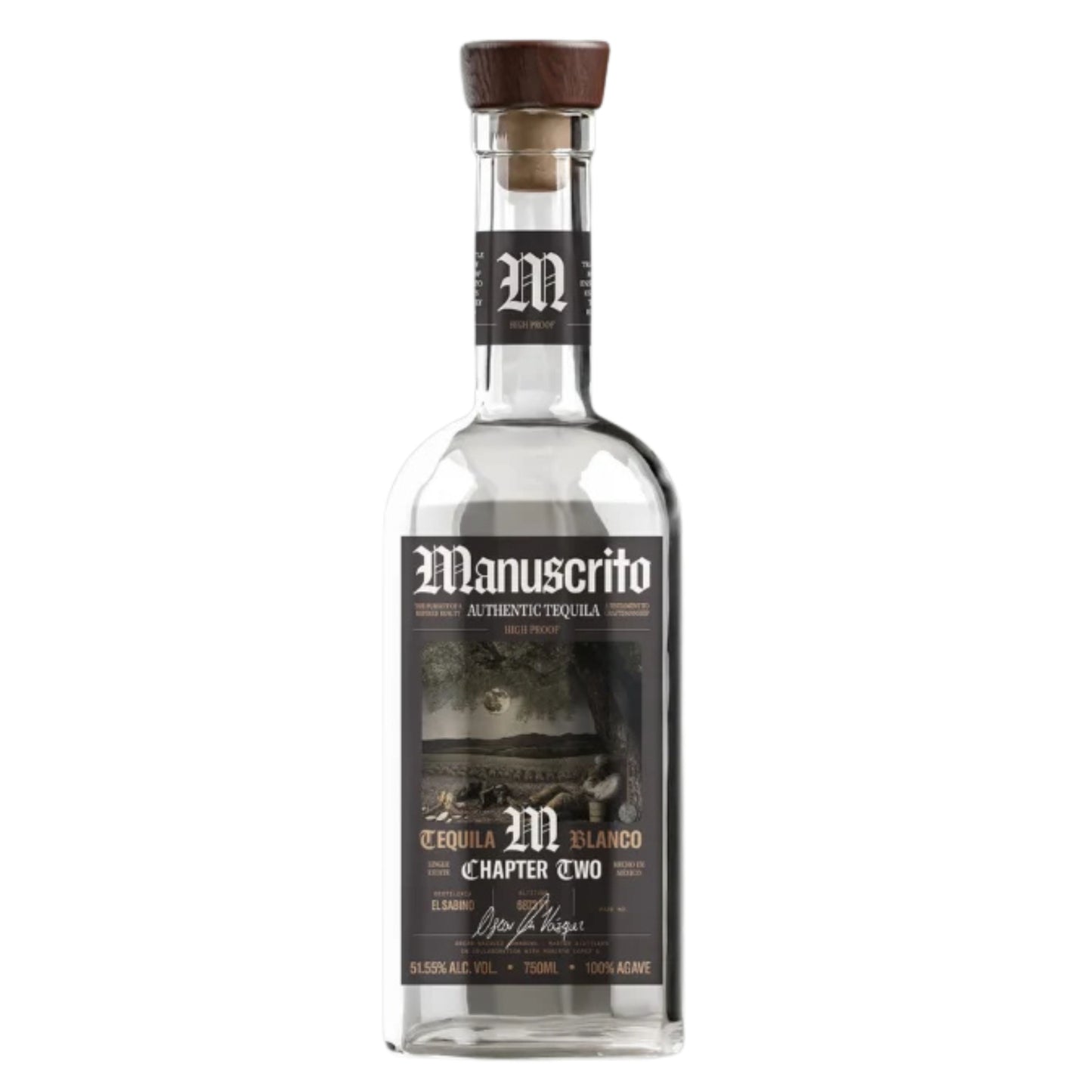 MANUSCRITO TEQUILA CHAPTER TWO BLANCO HIGH PROOF 750ML