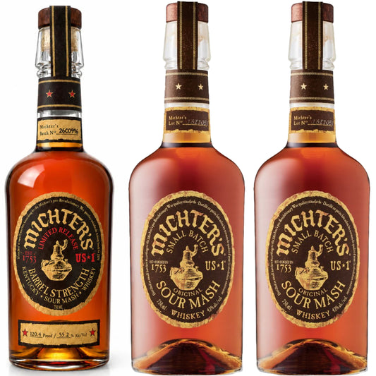 Michters Whiskey Sour Mash Barrel Strength + 2 Michters Whiskey Sour Mash 750ML