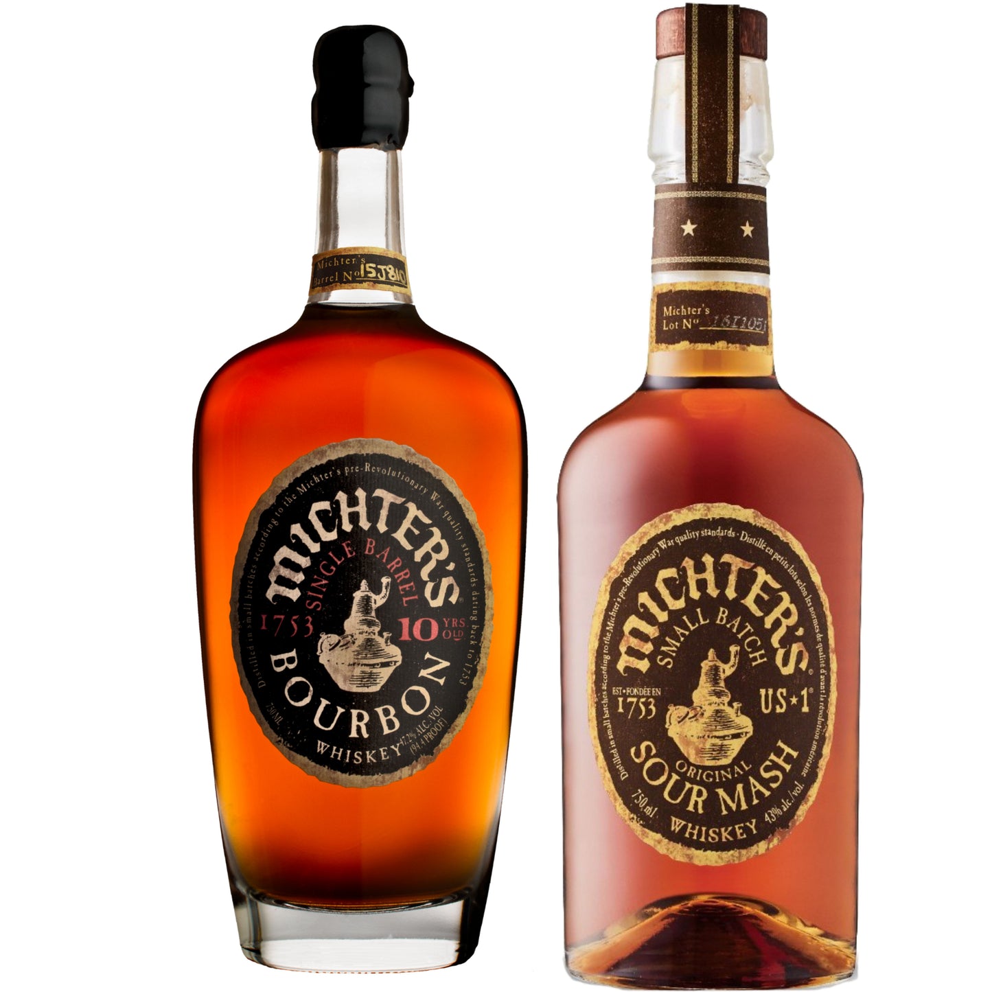 Michters Bourbon 10YR + Michters Whiskey Sour Mash 750ML