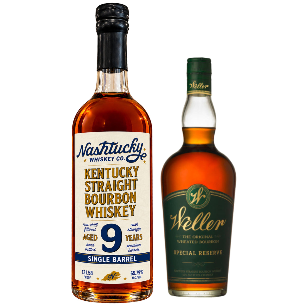 Nashtucky Bourbon Private Single Barrel Select 750ML+ Weller Bourbon Special Reserve 375ML