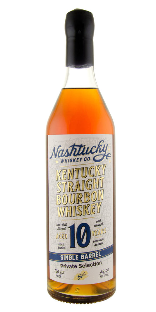 NASHTUCKY WHISKEY CO BOURBON SINGLE BARREL CASK STRENGTH PRIVATE SELECTION TENNESSEE 10YR 750ML LIQ