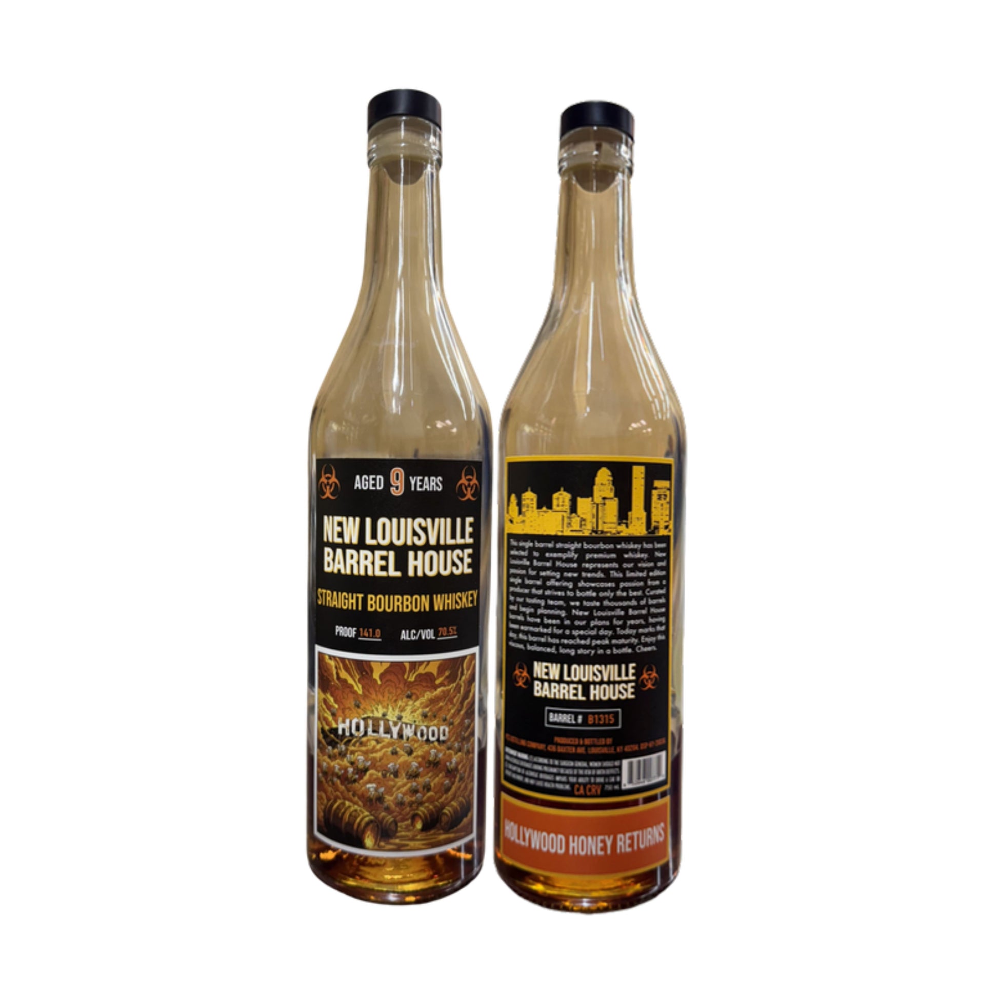NEW LOUISVILLE BARREL HOUSE BOURBON "HOLLYWOOD HONEY RETURNS" 141PF KENTUCKY 9YR 750ML LIQ