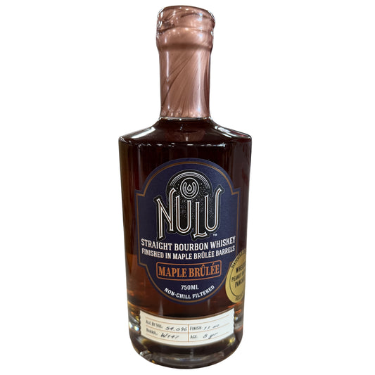 NULU BOURBON WHEATED SINGLE BARREL PEANUT BUTTER PANCAKE SELECT FINISHED IN MAPLE BRULEE BARRELS KENTUCKY 8YR 750ML LIQ