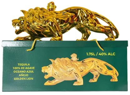OCEANO AZUL GOLDEN LION TEQUILA ANEJO 1.75LI LIQ