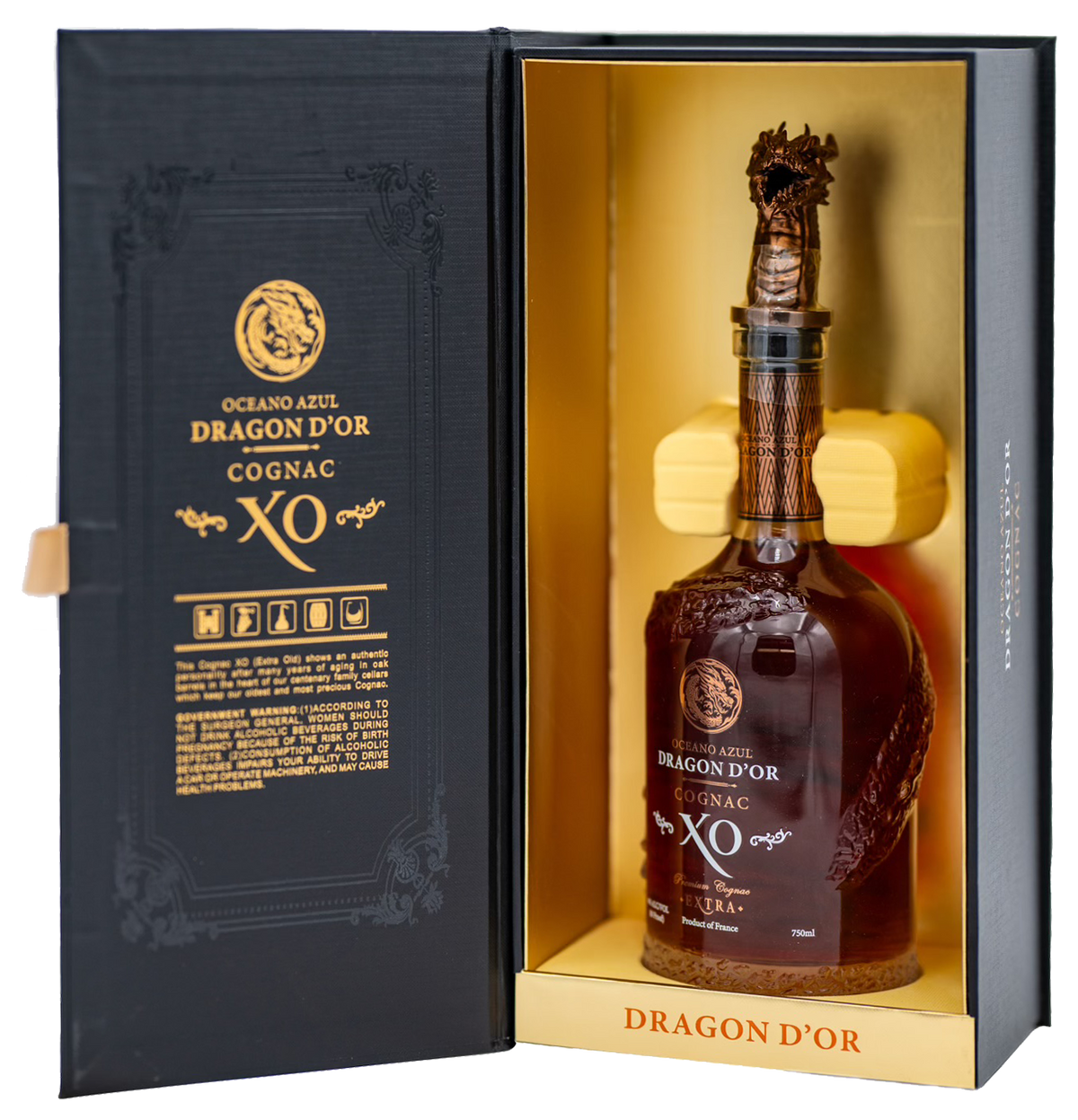 Oceano Azul Dragon D'Or Cognac XO France Luxury 750ML - Remedy Liquor Oceano Azul Dragon D'Or Cognac XO France Luxury 750ML - Remedy Liquor
