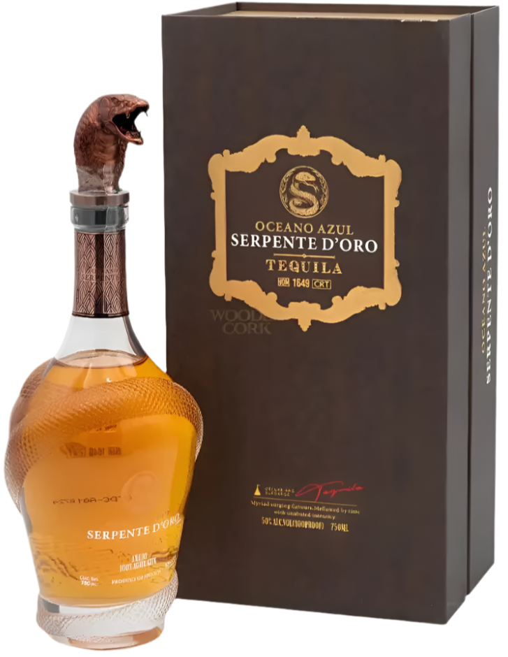 OCEANO AZUL SERPENTE D ORO TEQUILA ANEJO 750ML LIQ