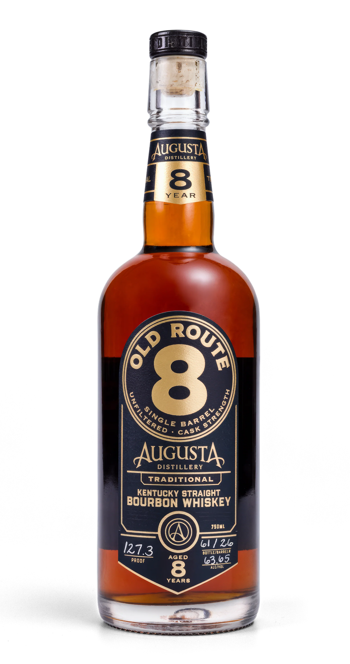 AUGUSTA OLD ROUTE 8 BOURBON SINGLE BARREL CASK STRAIGHT KENTUCKY 8YR 750ML LIQ