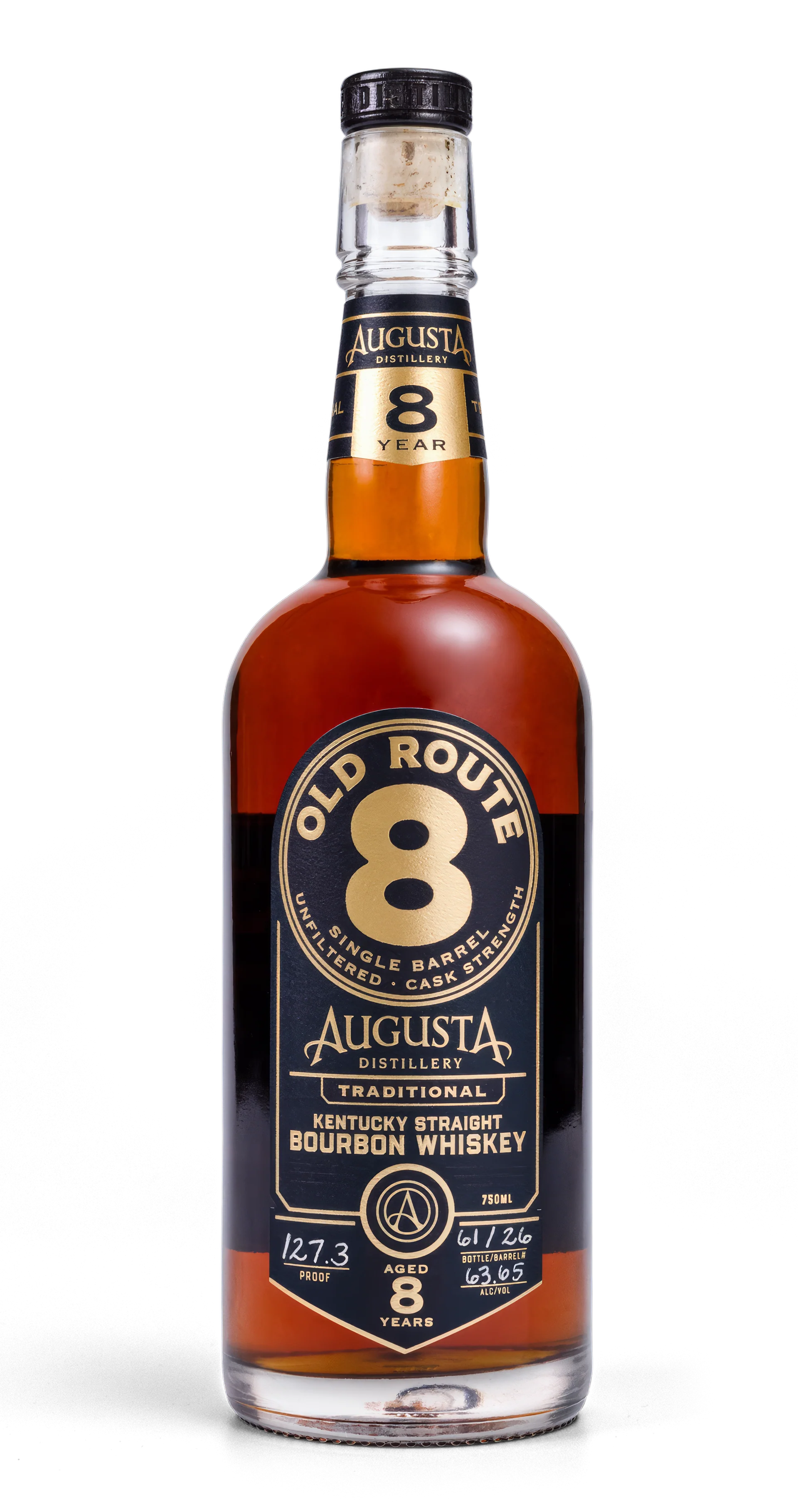 AUGUSTA OLD ROUTE 8 BOURBON SINGLE BARREL CASK STRAIGHT KENTUCKY 8YR 750ML LIQ