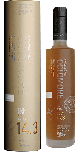 BRUICHLADDICH OCTOMORE SCOTCH SINGLE MALT ISLAY SUPER HEAVILY PEATED THE IMPOSSIBLE EQUATION EDITION 14.3 750ML LIQ