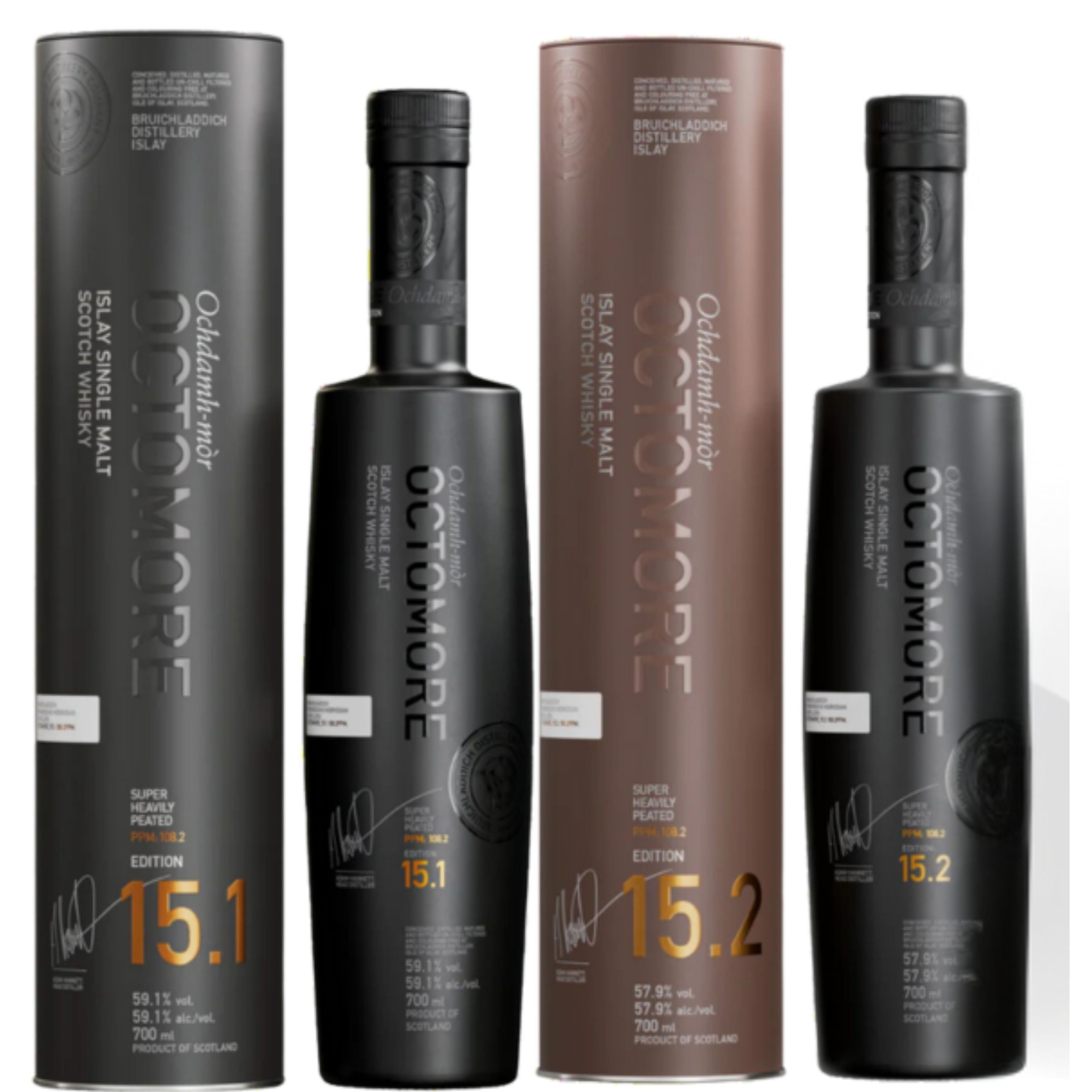 Bruichladdich Octomore Scotch 15.1 & 15.2 Edition 2 Bottle Bundle