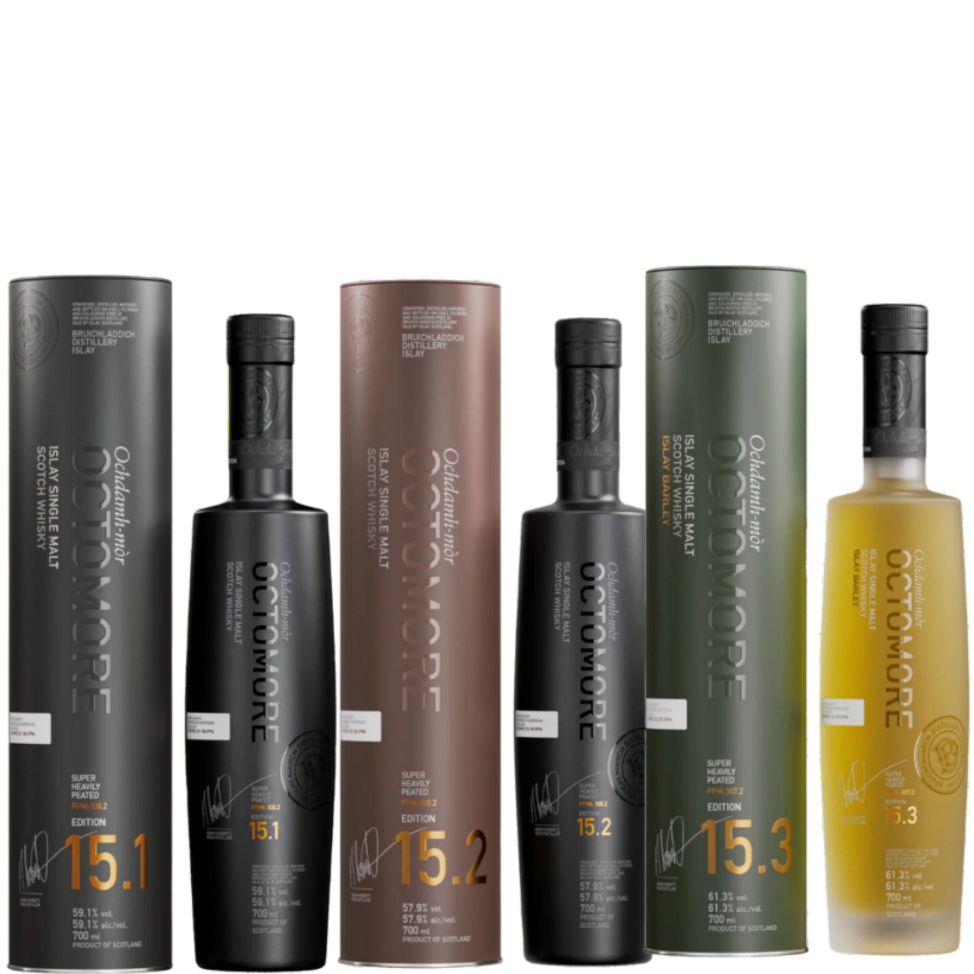 Bruichladdich Octomore Scotch 15 Edition 3 Bottle Bundle