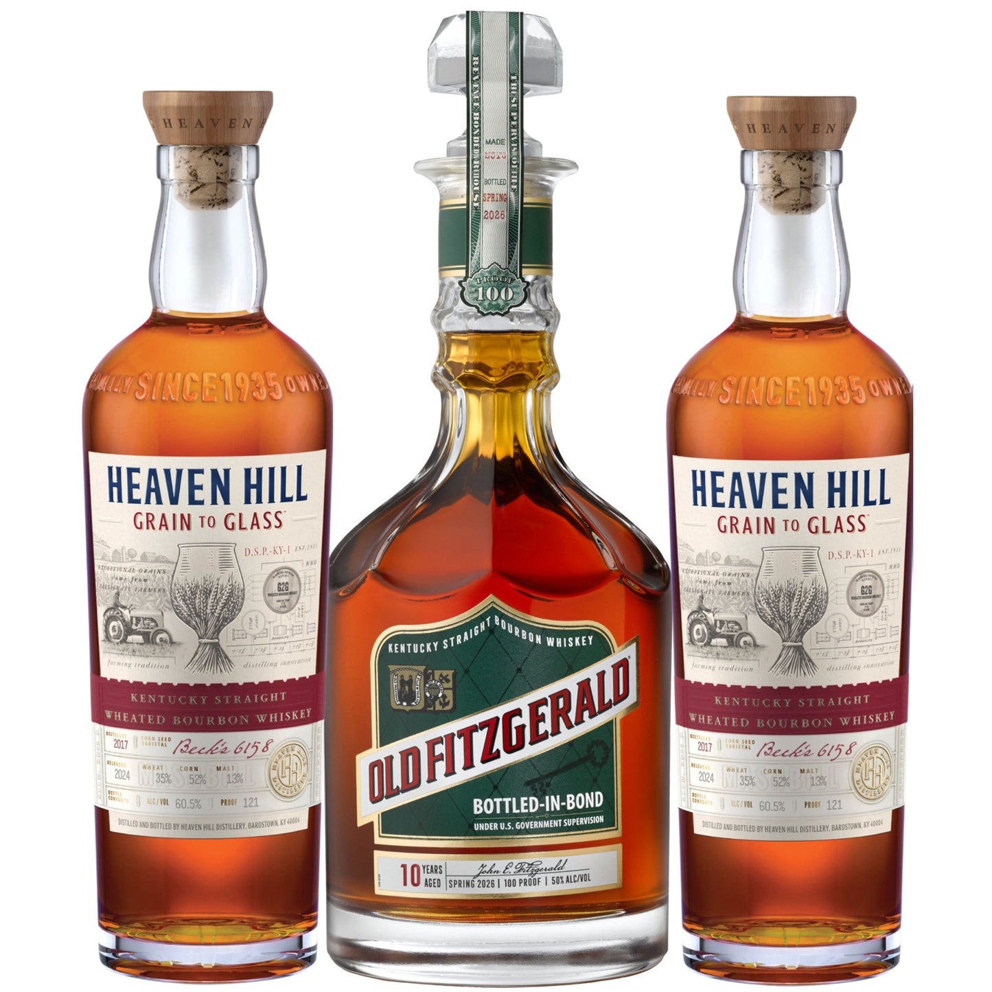 Old Fitzgerald Bourbon Bottled In Bond Spring 2026 10YR + 2 Heaven Hill Grain To Glass Wheated Bourbon 700ML