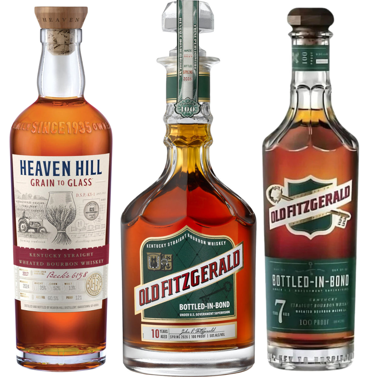 Old Fitzgerald Bourbon BIB Spring 2026 10YR + Old Fitzgerald Bourbon 7YR + Heaven Hill Bourbon Wheated 2026 Grain To Glass