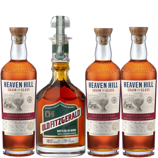 Old Fitzgerald Bourbon Bottled In Bond Spring 2026 10YR + 3 Heaven Hill Grain To Glass Wheated Bourbon 700ML