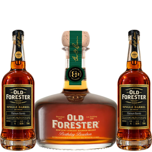 Old Forester Birthday Bourbon 2026 + 2 Old Forester Bourbon Single Barrel 100PF
