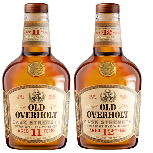 Old Overholt Whiskey Rye Cask Strength 11YR & 12YR 2 Bottle Bundle