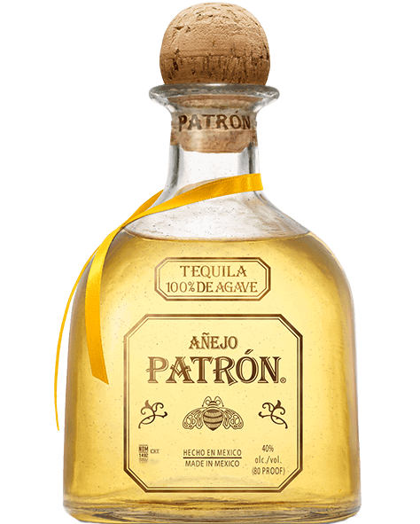 Patron Anejo Tequila 375ML bottle - Premium aged tequila with rich amber hue, perfect for sipping or mixing