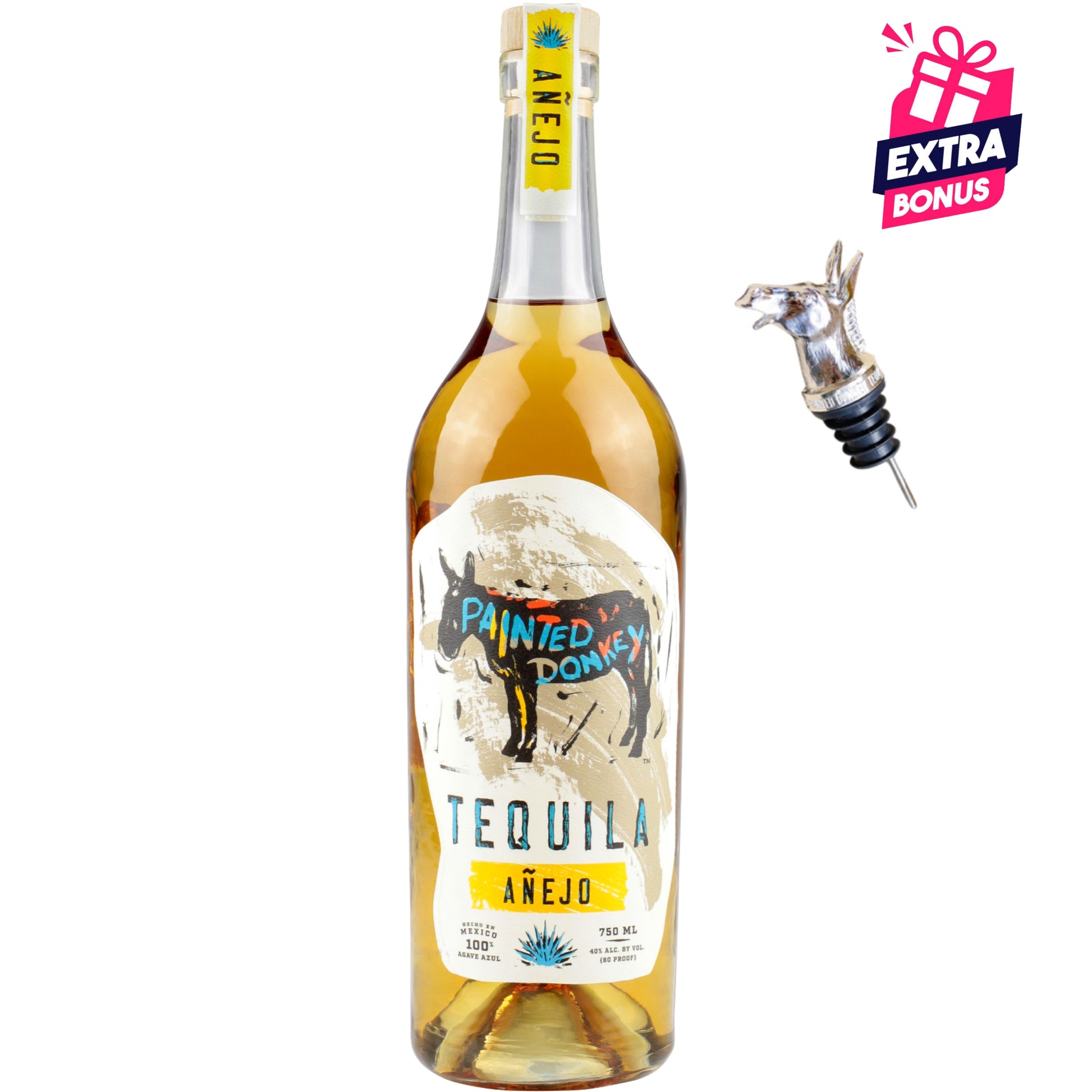 PAINTED DONKEY TEQUILA ANEJO 750ML LIQ