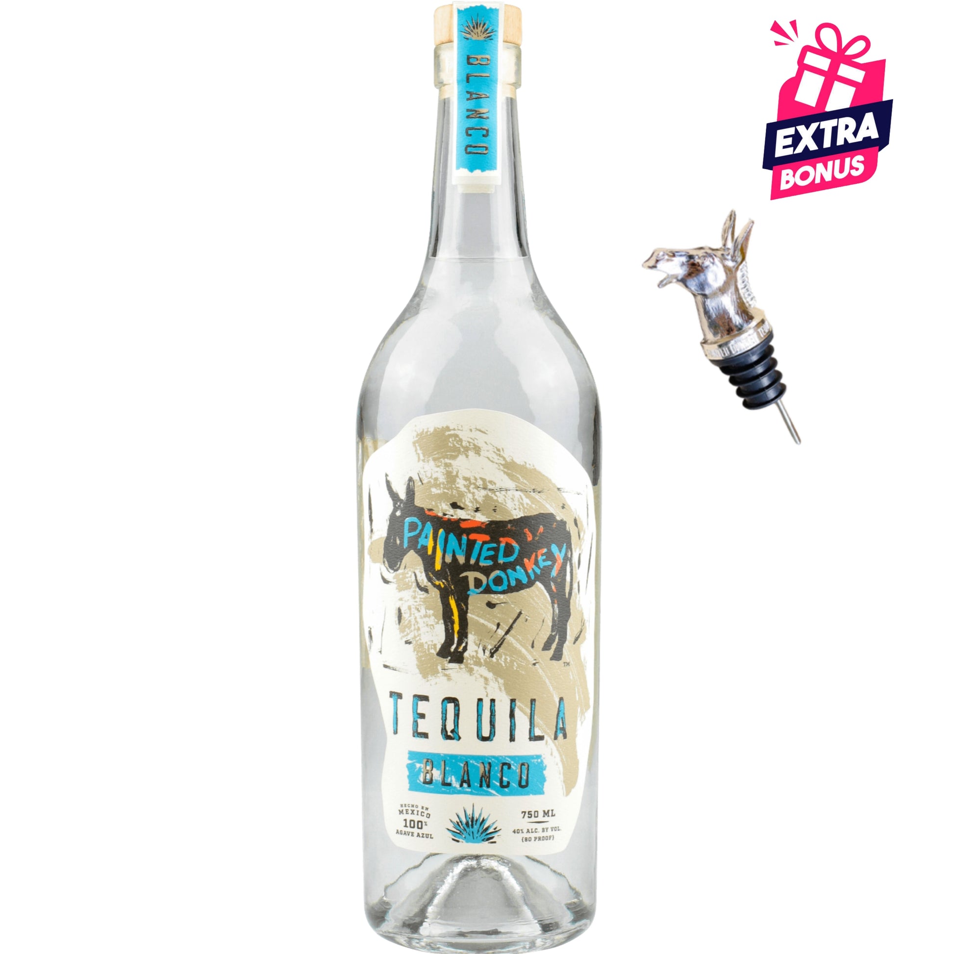 PAINTED DONKEY TEQUILA BLANCO 750ML LIQ