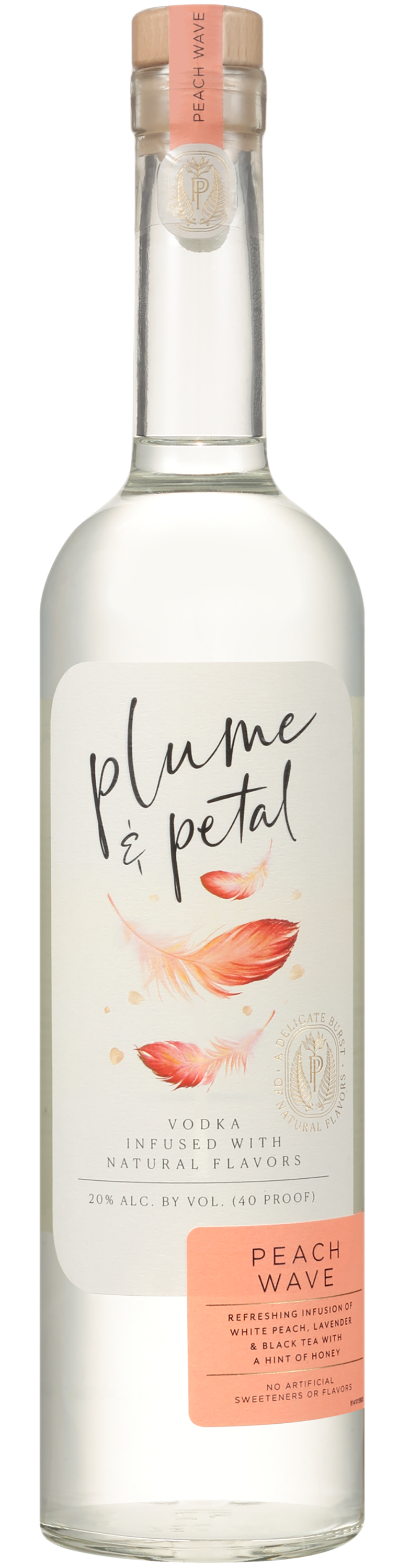 PLUME AND PETAL VODKA PEACH WAVE NATURAL FLAVOR FLORIDA 750ML Spirits