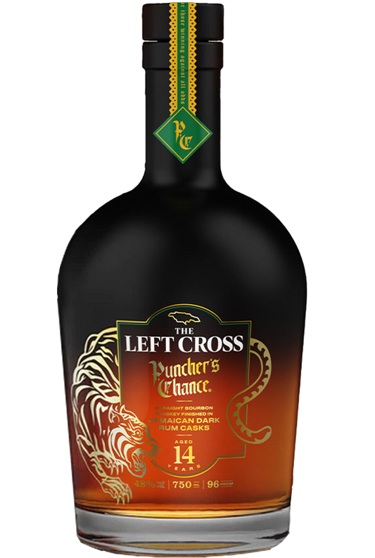 PUNCHERS CHANCE BOURBON STRAIGHT THE LEFT CROSS JAMAICAN DARK RUM CASKS KENTUCKY 14YR 750ML LIQ