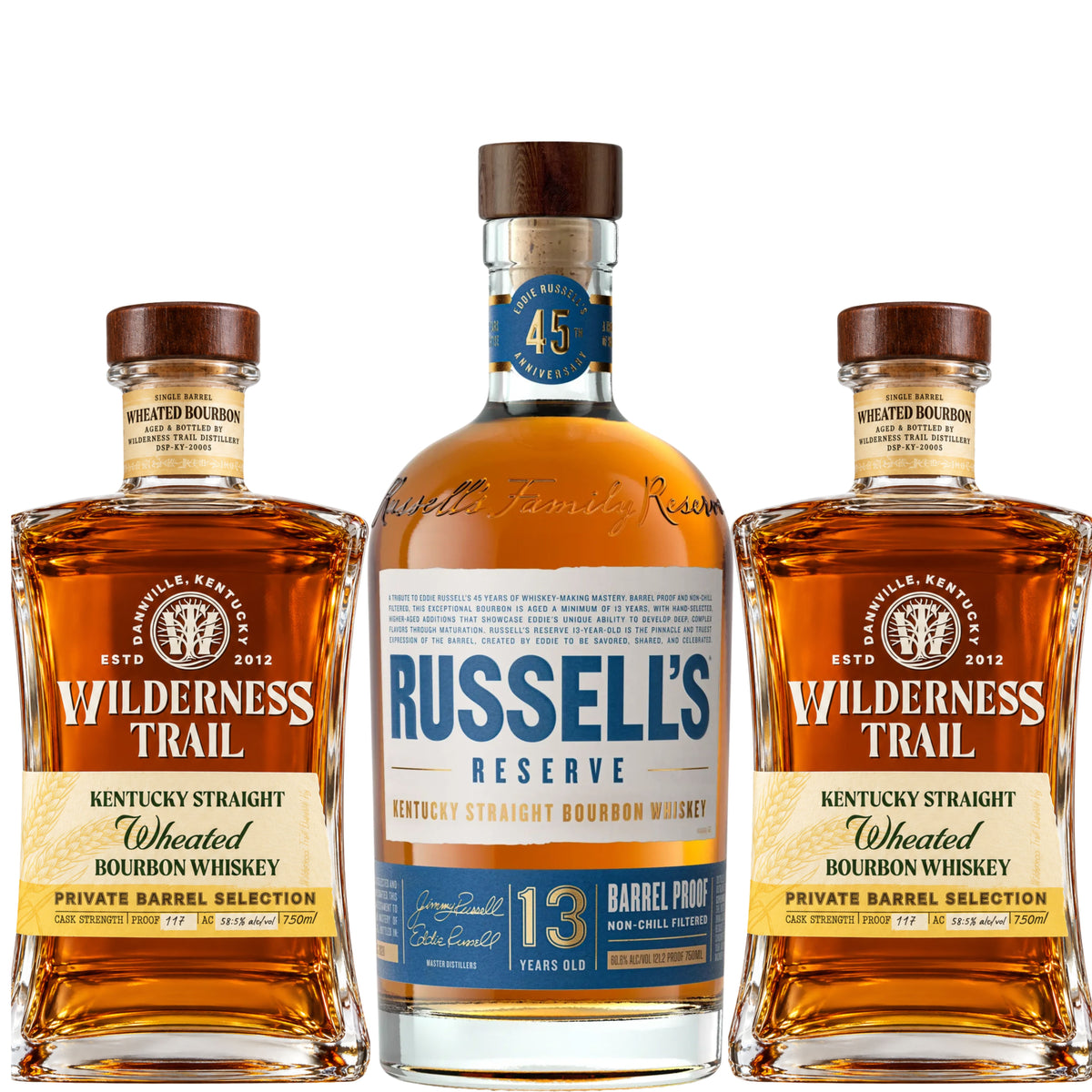 Russells Reserve Bourbon 13YR 2026 Edition + 2 Wilderness Trail Bourbon Wheated Private Barrel 750ML