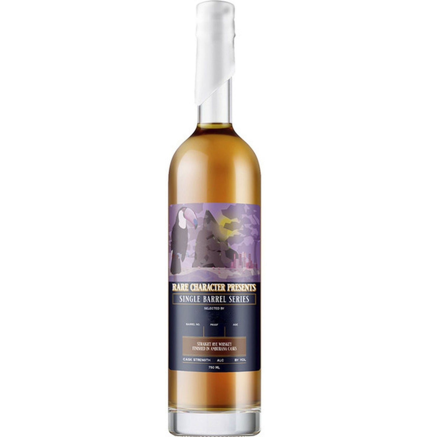 RARE CHARACTER WHISKEY RYE SINGLE BARREL SERIES FINISHED IN AMBURANA CASK INDIANA 750ML