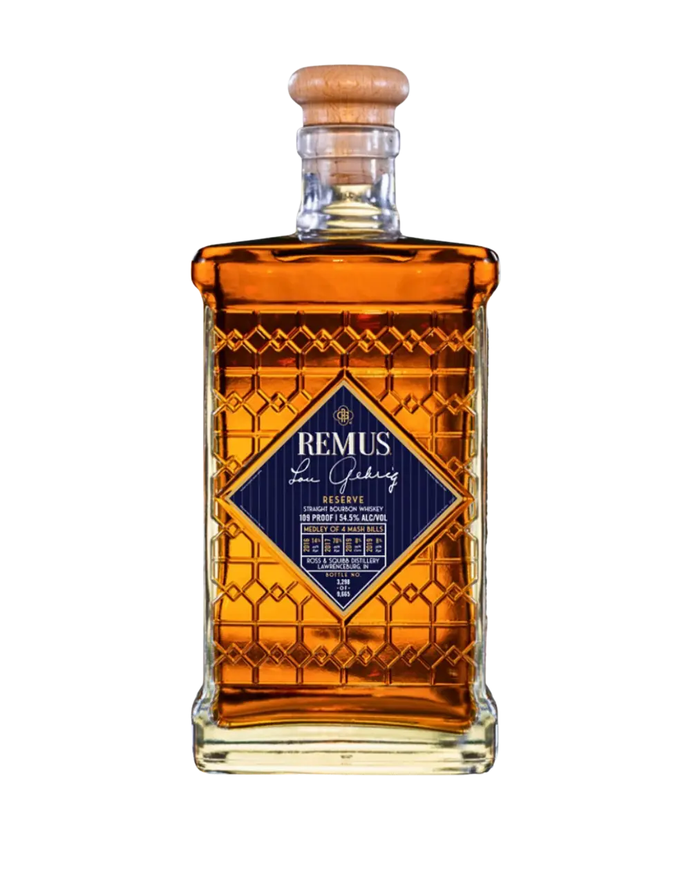GEORGE REMUS BOURBON STRAIGHT LOU GEHRIG RESERVE EDITION INDIANA 750ML LIQ