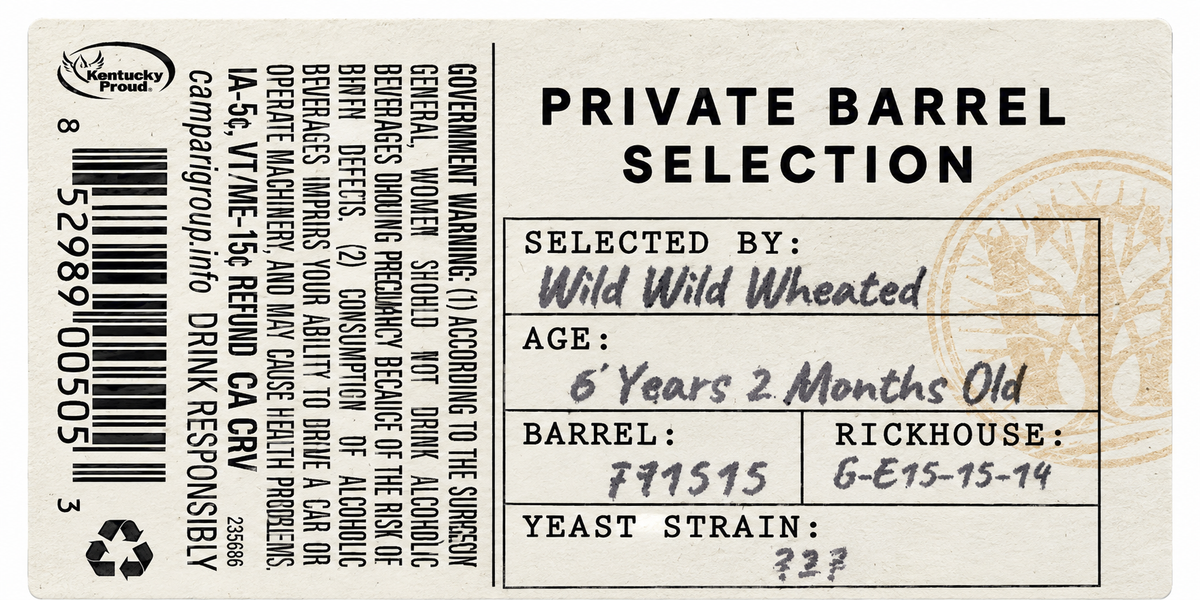 WILDERNESS TRAIL BOURBON WHEATED PRIVATE SINGLE BARREL CASK STRENGTH KENTUCKY 750ML LIQ