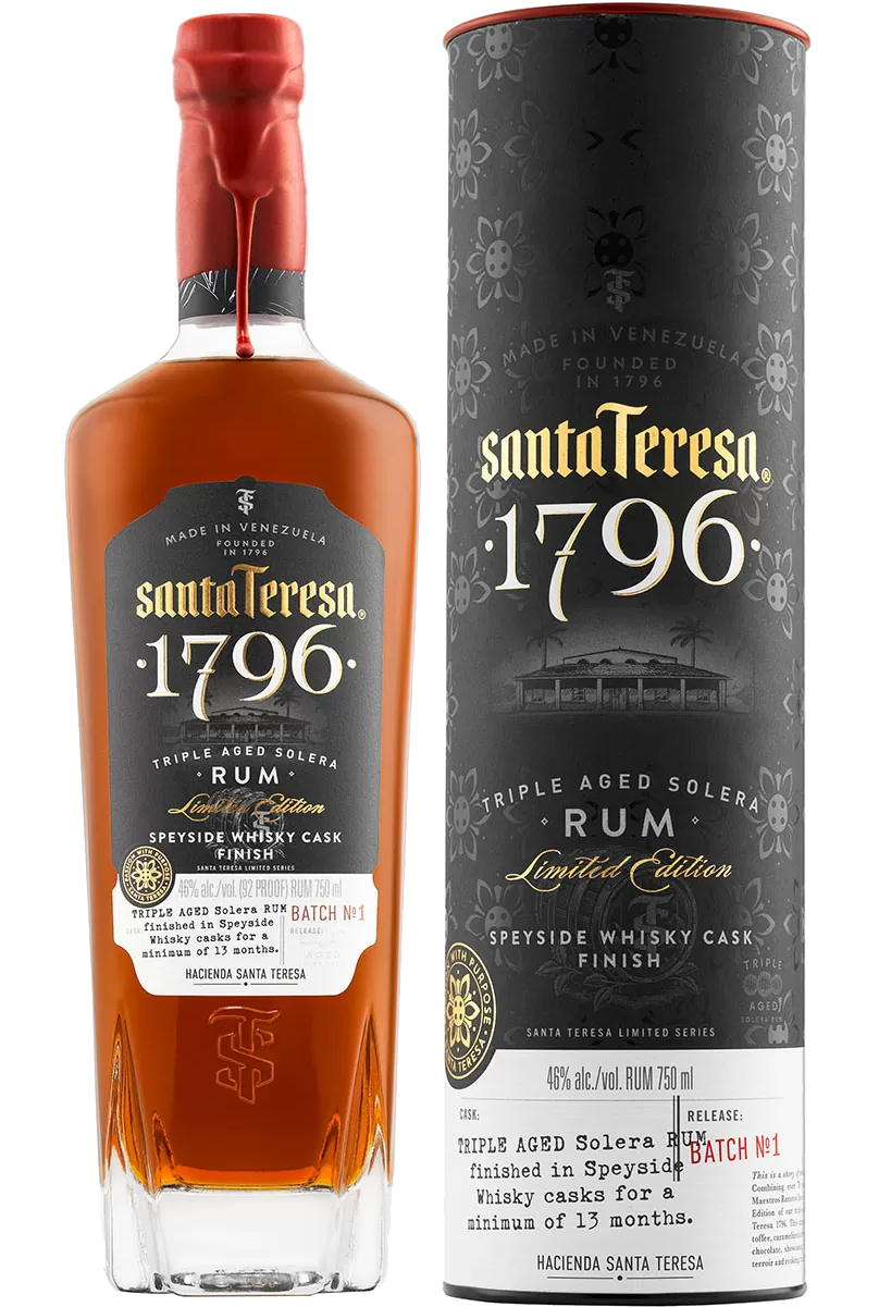 SANTA TERESA 1796 RUM TRIPLE AGED SOLERA SPEYSIDE WHISKY CASK FINISH VENEZULA 750ML - Remedy  Liquor