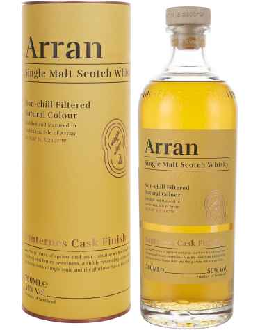 ARRAN MALT SCOTCH SINGLE MALT SAUTERNES CASK 100PF 750ML - Remedy Liquor