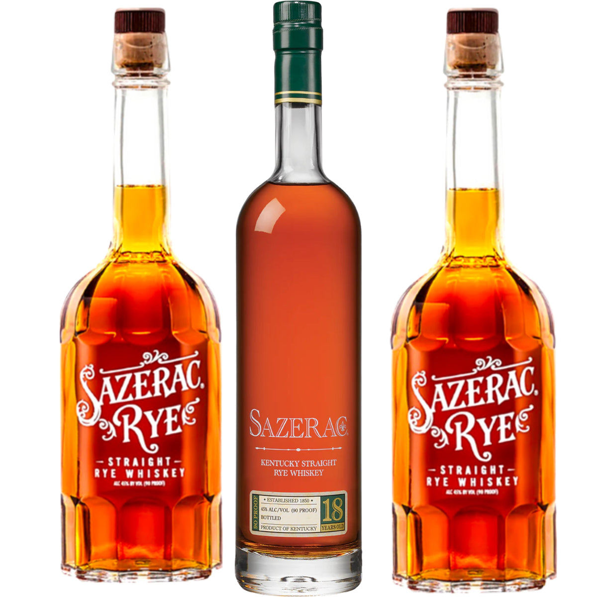Sazerac Whiskey Rye 2025 Edition + 2 Sazerac Whiskey Rye 750ML