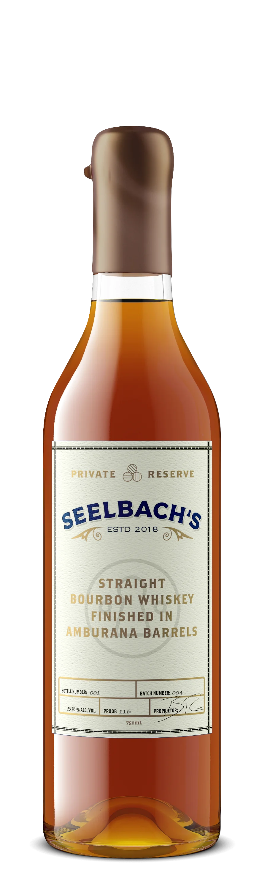 SEELBACHS BOURBON PRIVATE RESERVE FINISHED IN AMBURANA BARRELS KENTUCKY 750ML LIQ