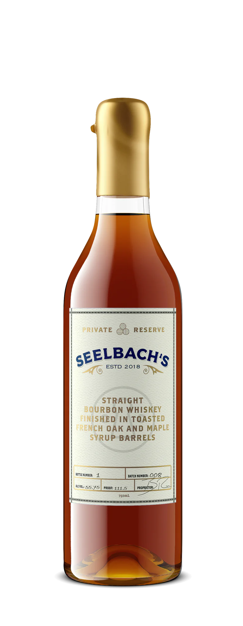 SEELBACHS BOURBON PRIVATE RESERVE FINISHED IN TOASTED FRENCH OAK & MAPLE SYRUP BARRELS KENTUCKY 750ML LIQ