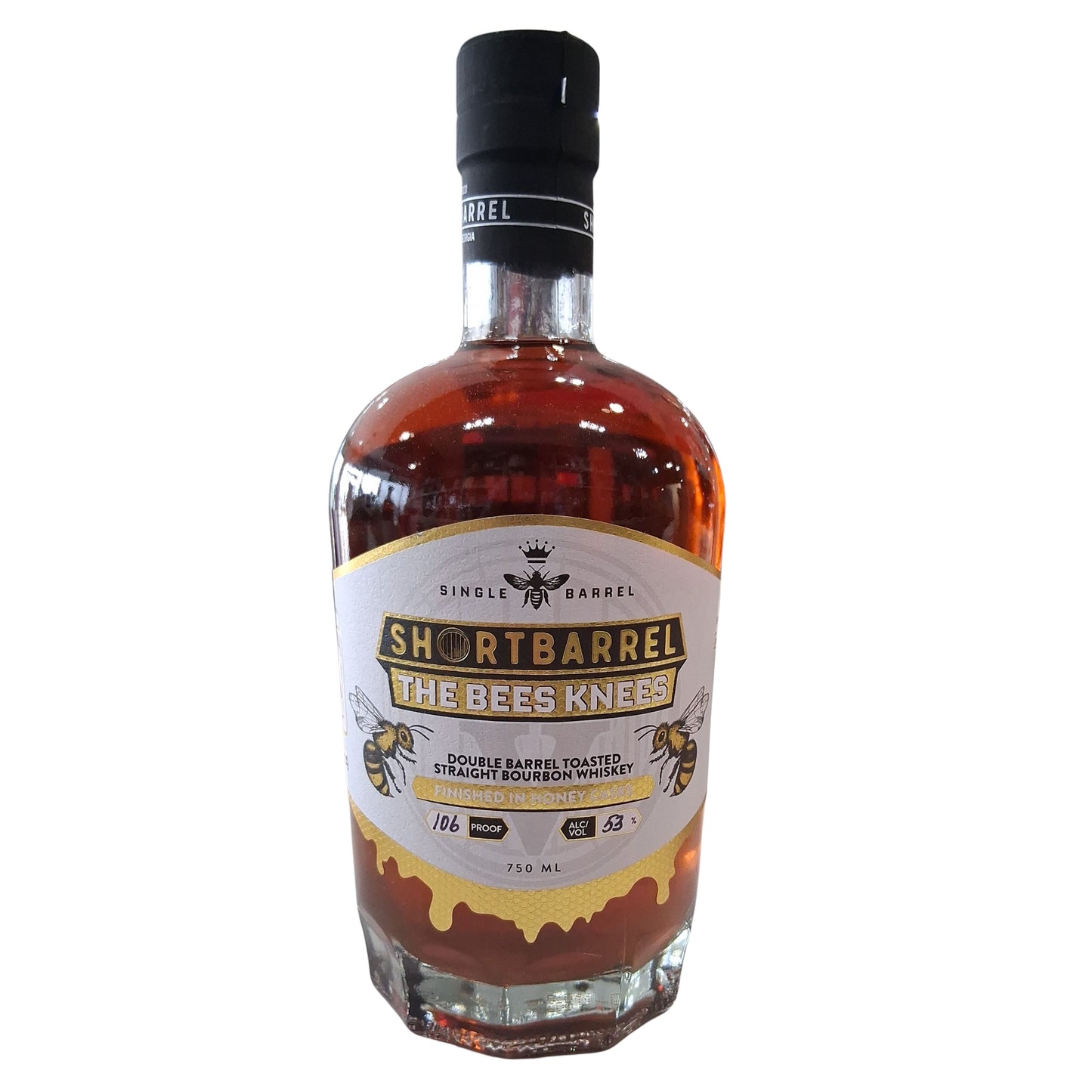 SHORTBARREL THE BEES KNEES BOURBON PRIVATE SINGLE BARREL DOUBLE BARREL TOASTED FINISHED IN HONEY CASKS KENTUCKY 750ML LIQ