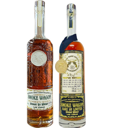 Smoke Wagon Bourbon Triple 7 + Smoke Wagon Whiskey Rye Blenders Select 750ML