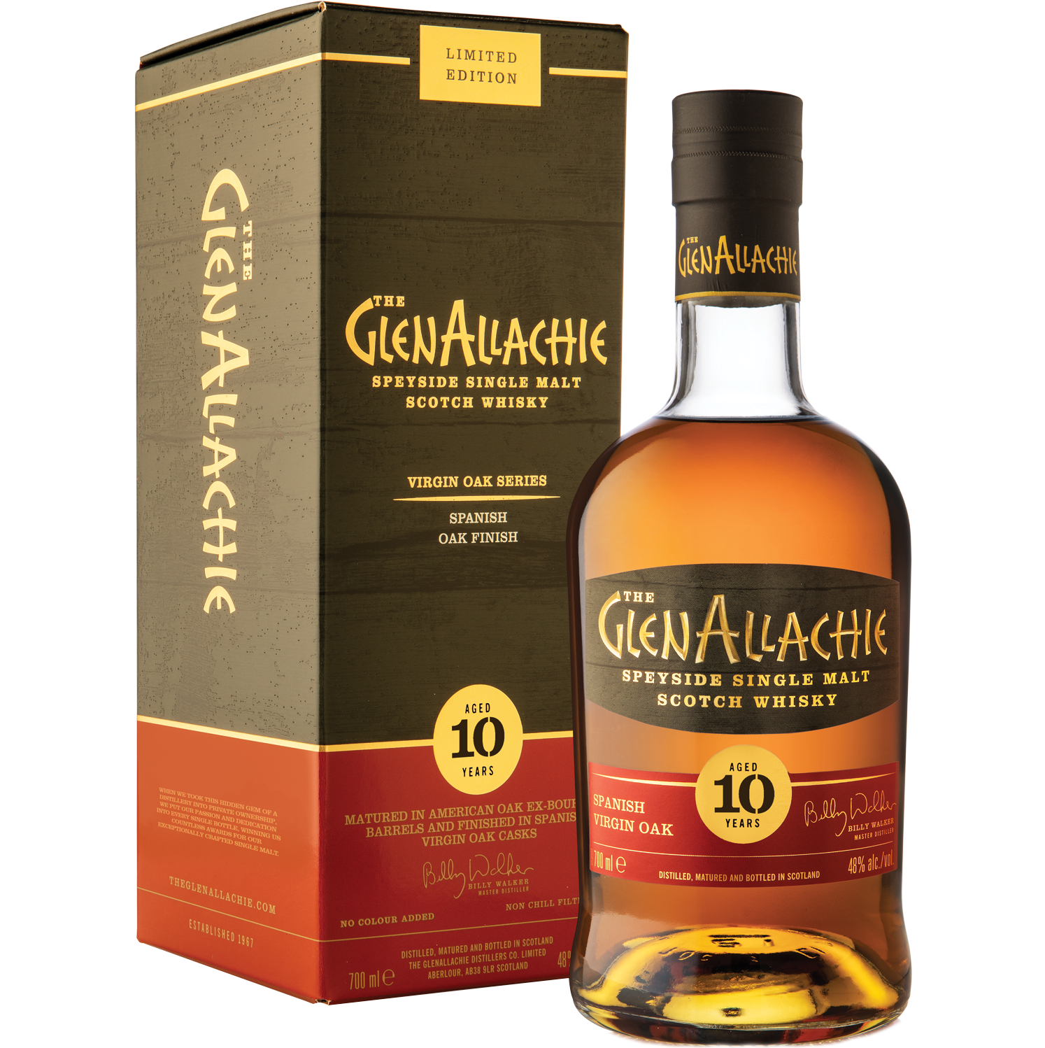 GLENALLACHIE SCOTCH SINGLE MALT VIRGIN SPANISH OAK FINISH SPEYSIDE 10YR 700ML LIQ