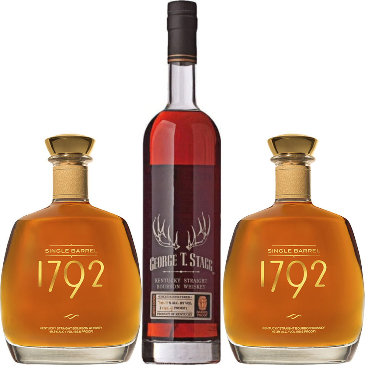 George T Stagg Bourbon 2025 Edition + 2 1792 Bourbon Single Barrel 750ML