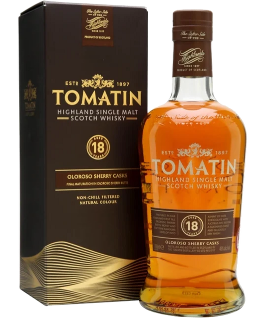 TOMATIN SCOTCH SINGLE MALT OLOROSO SHERRY CASK 18YR 92PF 750ML LIQ