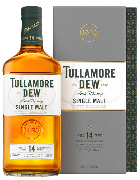 TULLAMORE DEW WHISKEY SINGLE MALT IRISH 82.6PF 14YR 750ML Spirits