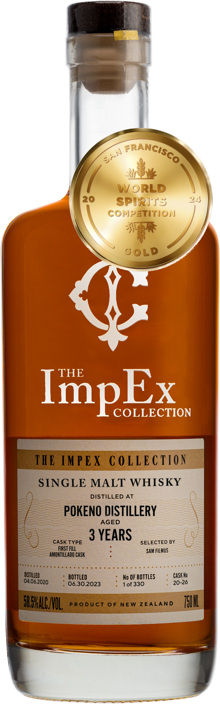 THE IMPEX COLLECTION WHISKEY SINGLE MALT POKENO DISTILLERY NEW ZEALAND 3YR 750ML LIQ