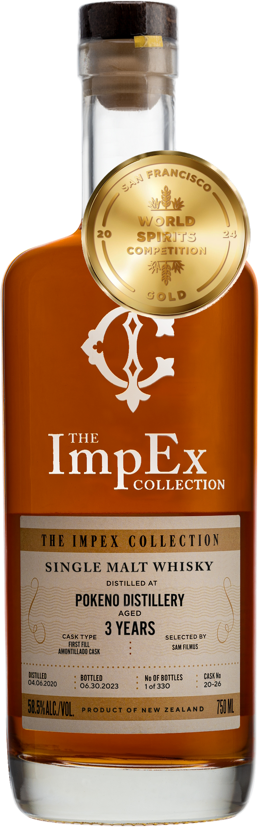 THE IMPEX COLLECTION WHISKEY SINGLE MALT POKENO DISTILLERY NEW ZEALAND 3YR 750ML LIQ