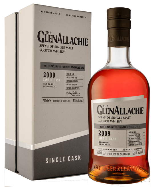 GLENALLACHIE SCOTCH SINGLE MALT SINGLE OLOROSO HOGSHEAD CASK 14YR 700ML LIQ