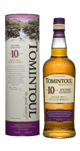TOMINTOUL SCOTCH SINGLE MALT SPEYSIDE 10YR 750ML Spirits