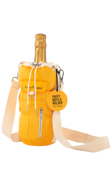 VEUVE CLICQUOT CHAMPAGNE BRUT YELLOW LABEL W/ PUFFY BOTTLE HOLDER FRANCE 750ML WINE