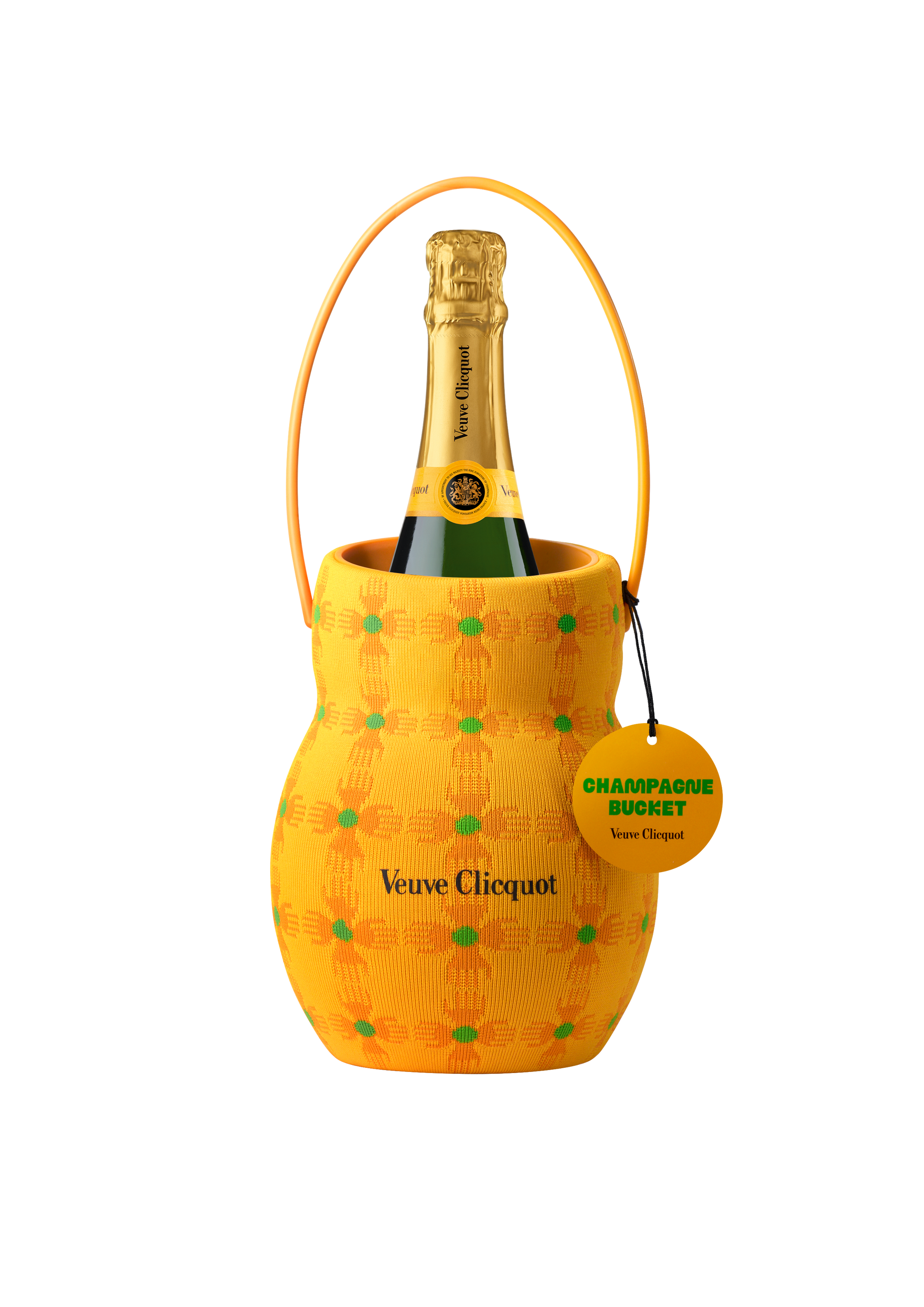 VEUVE CLICQUOT CHAMPAGNE BRUT WITH SUN HOLDER COOLER BUCKET 750ML WINE